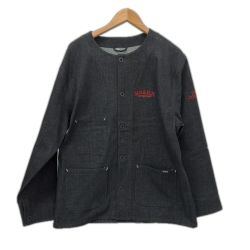 □□ ROARK ジャケット ノーカラージャケット SIZE L 古着 RJJ1006 ブラック Bランク