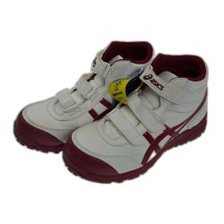 □□ asics アシックス  プロテクティブスニーカー 作業用靴 安全靴 ウィンジョブ CP302 SIZE 25.5cm FCP302 ホワイト×レッド Aランク
