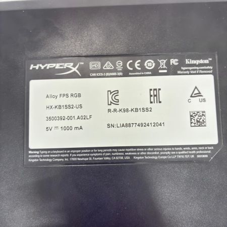  Hyper X キーボード　Alloy FPS RGB HX-KB1SS2
