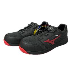 □□ MIZUNO ミズノ 工具関連用品 安全靴 オールマイティ ダイヤル ローカット 作業靴 27.5cm F1GA220209 ブラック Aランク