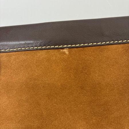 LOEWE ロエベ バッグ クラッチバッグ セカンドバッグ 型押し アナグラム スウェード×レザー ヴィンテージ ブラウン