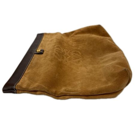 LOEWE ロエベ バッグ クラッチバッグ セカンドバッグ 型押し アナグラム スウェード×レザー ヴィンテージ ブラウン