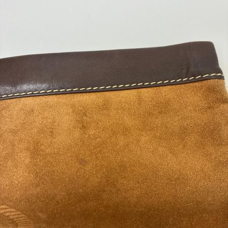 LOEWE ロエベ バッグ クラッチバッグ セカンドバッグ 型押し アナグラム スウェード×レザー ヴィンテージ ブラウン