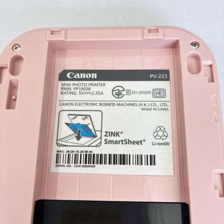 CANON キャノン ミニフォトプリンター　　iNSPiC PV-223-PK ピンク