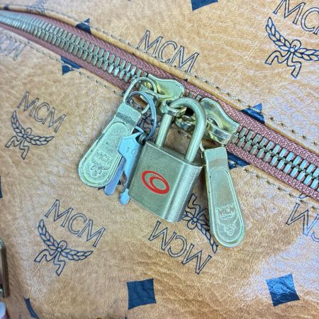 MCM エムシーエム 2WAYボストンバッグ  ヴィセトス ロゴグラム ブラウン