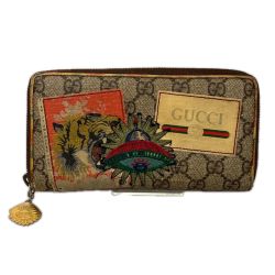 GUCCI グッチ 長財布 GUCCI GG GGスプリーム クーリエ PVCコーティングキャンバス ラウンドファスナー 473909 ベージュ Cランク