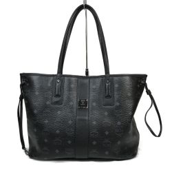 ## MCM エムシーエム リバーシブルトートバッグ　ポーチ付き MWP6AVI22 ブラック×ホワイト 型崩れ・汚れ・角スレ有 Cランク