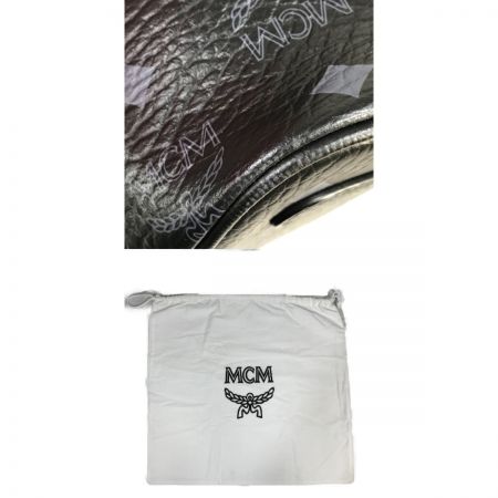  MCM エムシーエム リバーシブルトートバッグ　ポーチ付き MWP6AVI22 ブラック×ホワイト 型崩れ・汚れ・角スレ有