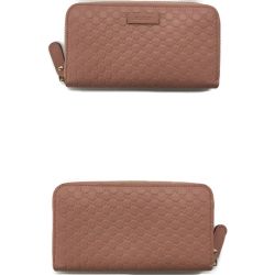 ## GUCCI グッチ マイクログッチシマ  長財布 4493911 ピンク Bランク