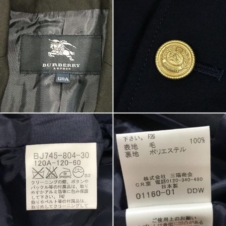  BURBERRY LONDON バーバリーロンドン テーラードジャケット 金ボタン 120 ブラック