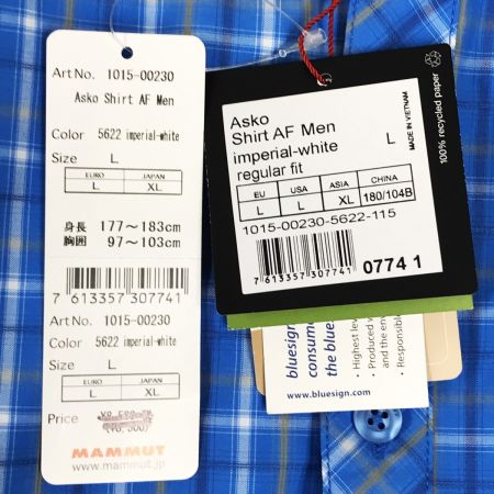  MAMMUT マムート アスコ シャツ Men ジャパンサイズXL 1015-00230 inperial-white