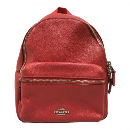  COACH コーチ Mini Charlie Backpack in Pebble Leather ミニ チャーリー リュック F38263 レッド