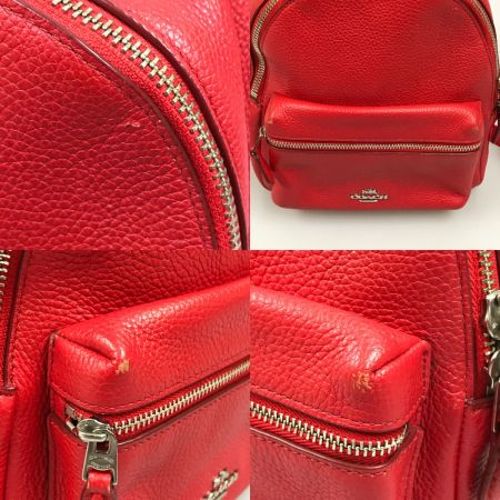  COACH コーチ Mini Charlie Backpack in Pebble Leather ミニ チャーリー リュック F38263 レッド