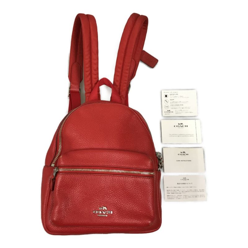 中古】 COACH コーチ Mini Charlie Backpack in Pebble Leather ミニ