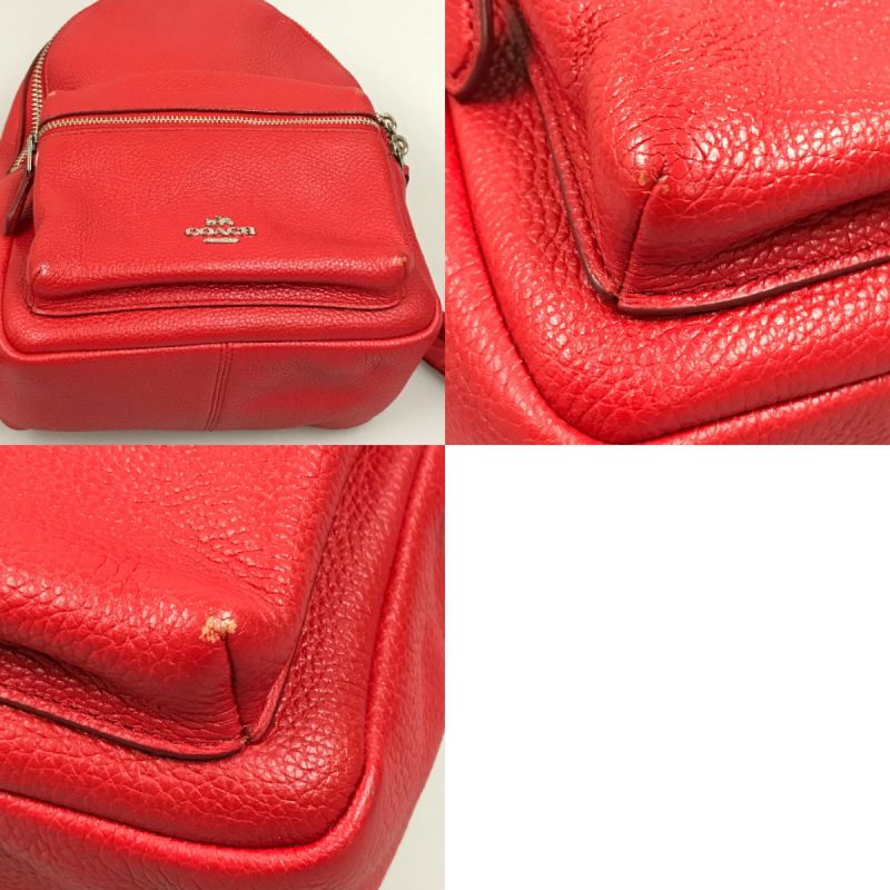 中古】 COACH コーチ Mini Charlie Backpack in Pebble Leather ミニ