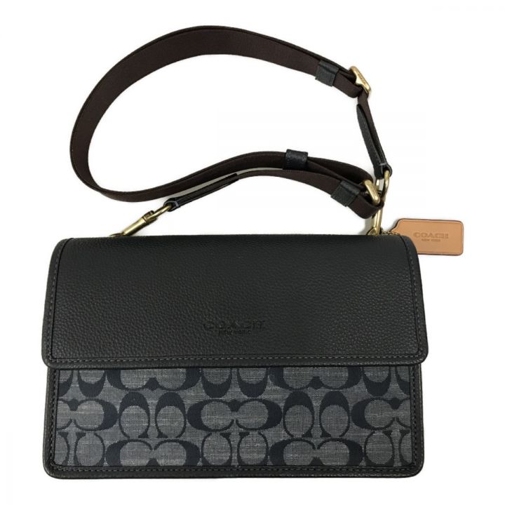 COACH コーチ シグネチャー シャンブレーターナー フラップ クロス  