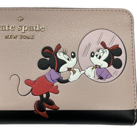  Kate Spade ケイトスペード ディズニーコラボ ミニーマウス 長財布 WLR00284  ピンクベージュ