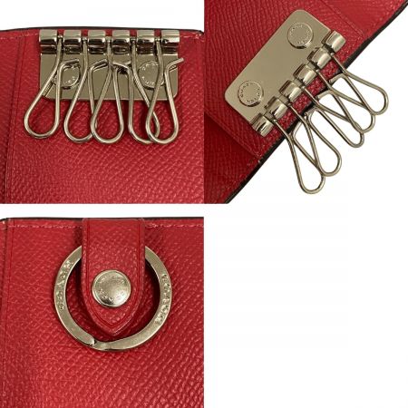  COACH コーチ クロスグレインレザー 5連 リング キーケース F76741 レッド