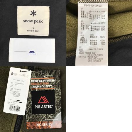  snowpeak スノーピーク フリースジャケット MM4110-JK03020L オリーブ Sサイズ