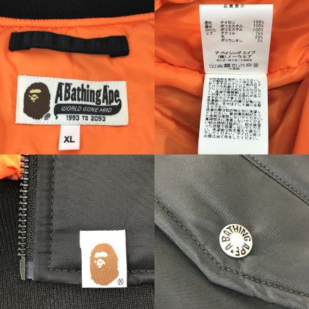  A BATHING APE アベイシングエイプ MA-1ジャケット XLサイズ 001GDJ201001H ブラック