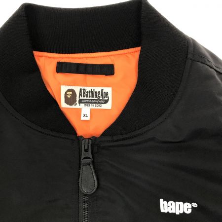  A BATHING APE アベイシングエイプ MA-1ジャケット XLサイズ 001GDJ201001H ブラック