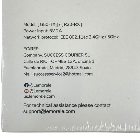  Lemorele ワイヤレスHDトランスミッター＆レシーバーキット G50-TX/R20-RX ワイヤレスHDMI