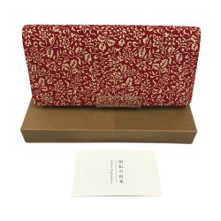 ## 印伝の山本 長財布 山本誠 甲州印伝 花唐草 赤×白 Sランク