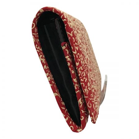  印伝の山本 長財布 山本誠 甲州印伝 花唐草 赤×白