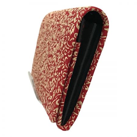  印伝の山本 長財布 山本誠 甲州印伝 花唐草 赤×白