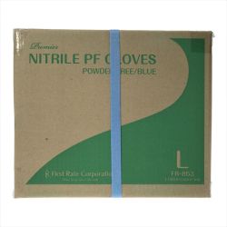 ## First Rate プレミア ニトリルPFグローブ Lサイズ パウダー無し 100枚×10箱 青色 (1) Sランク