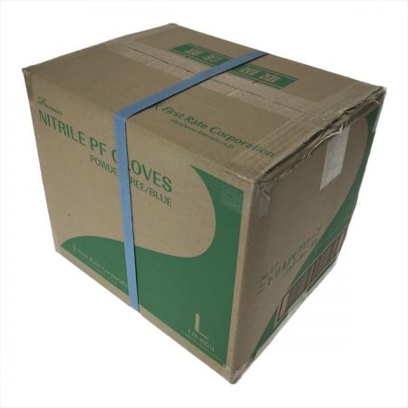  First Rate プレミア ニトリルPFグローブ Lサイズ パウダー無し 100枚×10箱 青色 (1)