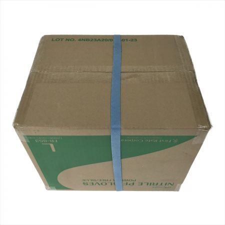  First Rate プレミア ニトリルPFグローブ Lサイズ パウダー無し 100枚×10箱 青色 (2)