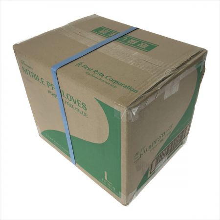  First Rate プレミア ニトリルPFグローブ Lサイズ パウダー無し 100枚×10箱 青色 (2)