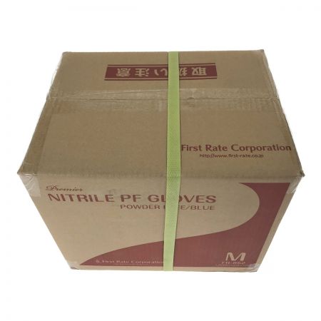  First Rate プレミア ニトリルPFグローブ Mサイズ パウダー無し 100枚×10箱 青色 (2)