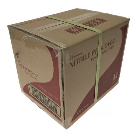  First Rate プレミア ニトリルPFグローブ Mサイズ パウダー無し 100枚×10箱 青色 (2)