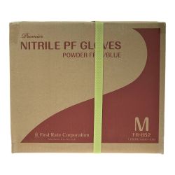 ## First Rate プレミア ニトリルPFグローブ Mサイズ パウダー無し 100枚×10箱 青色 (3) Sランク