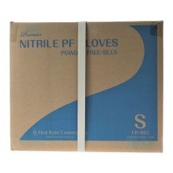 ## First Rate プレミア ニトリルPFグローブ Sサイズ パウダー無し 100枚×10箱 青色 (4) Sランク
