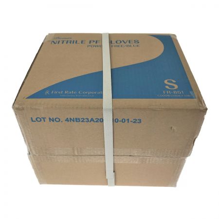  First Rate プレミア ニトリルPFグローブ Sサイズ パウダー無し 100枚×10箱 青色 (4)