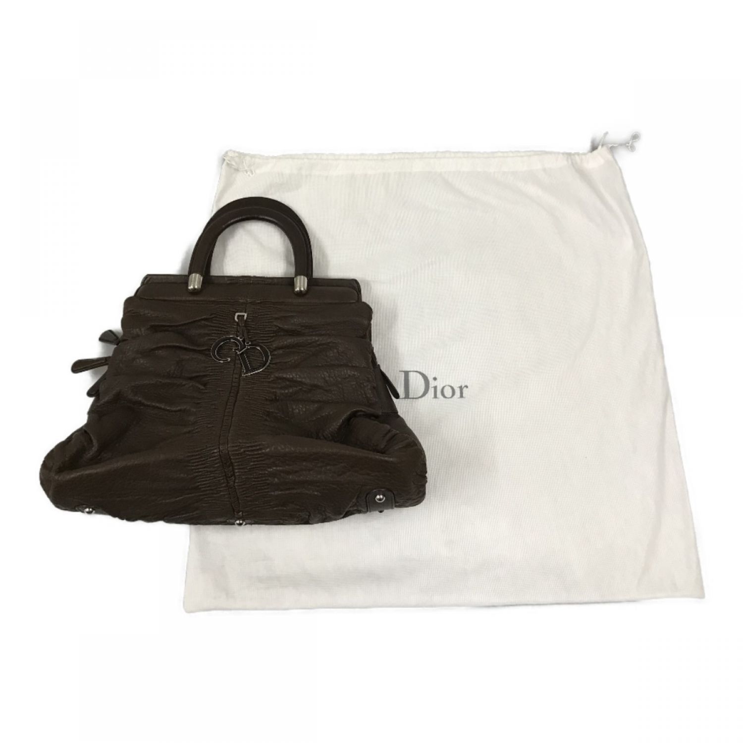 【美品】　Dior   ショルダーバッグ　2way  CDロゴ　オールレザー　黒