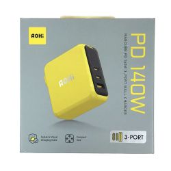 ## AOHI PD 140W 充電器 3ポート AOC-C012 イエロー 未開封品 Nランク