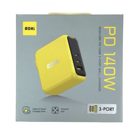  AOHI PD 140W 充電器 3ポート AOC-C012 イエロー 未開封品