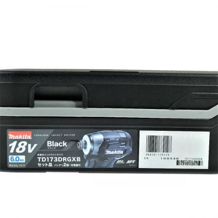  MAKITA マキタ 18V 充電式インパクトドライバ TD173DRGXB ブラック バッテリ2個・充電器・ケース付