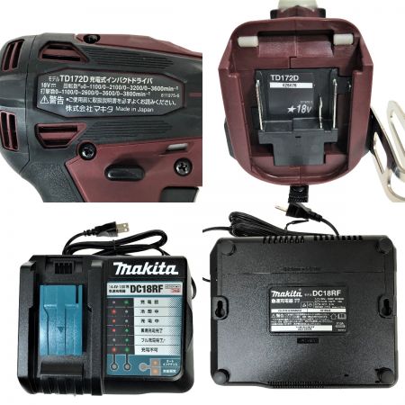  MAKITA マキタ 18v 充電式インパクトドライバ TD172DGX オーセンティックレッド バッテリ・充電器・ケース付