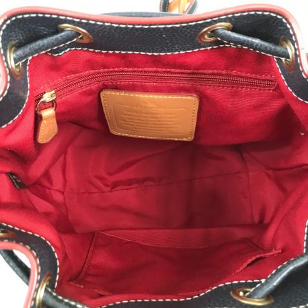  COACH コーチ  シグネチャー 巾着ショルダーバッグ デニム ×レザー F37227