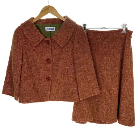  Jocomomola ホコモモラ ツイードジャケット 上下セット GJDAA-03230 ブラウン サイズ42