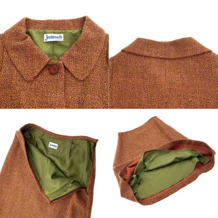  Jocomomola ホコモモラ ツイードジャケット 上下セット GJDAA-03230 ブラウン サイズ42