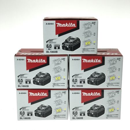  MAKITA マキタ 18v 6.0Ah リチウムイオンバッテリ BL1860B 5個セット 純正バッテリ