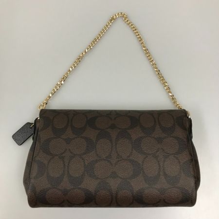  COACH コーチ チェーンショルダーバッグ シグネチャー F34615 ダークブラウン