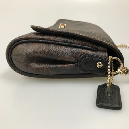  COACH コーチ チェーンショルダーバッグ シグネチャー F34615 ダークブラウン
