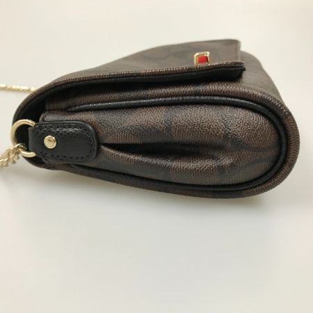  COACH コーチ チェーンショルダーバッグ シグネチャー F34615 ダークブラウン